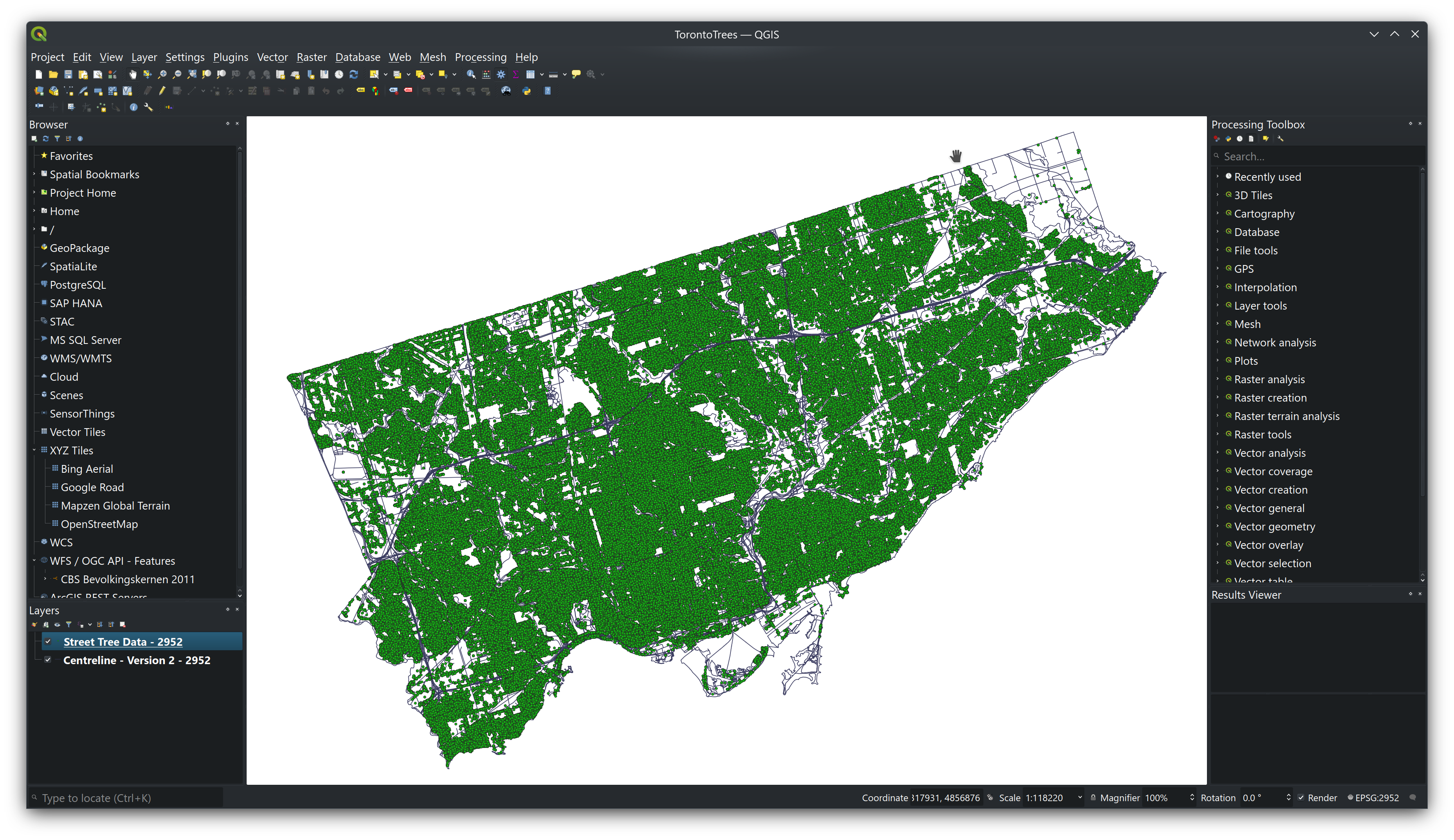 QGIS screencap of datasets